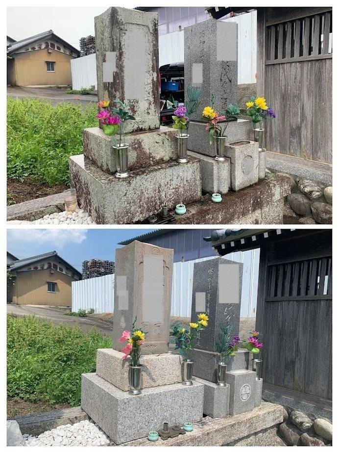 砂岩のお墓の運命は？　岐阜のお墓掃除屋「磨き専隊」です
