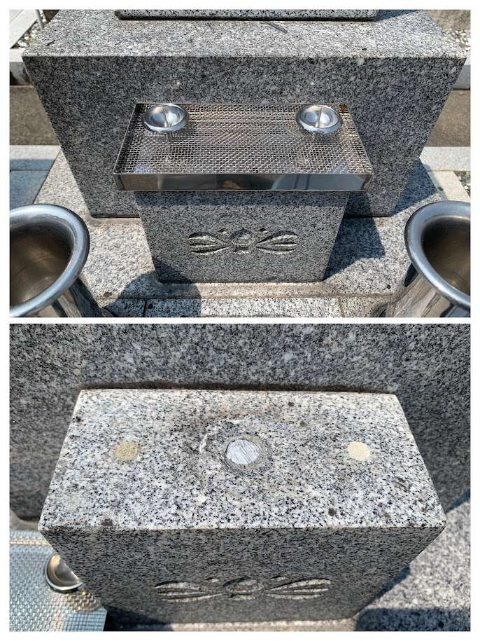 2025年8月施工　線香立て　ローソク立ての除去