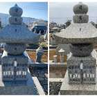 墓相学の五輪塔色入れ　岐阜のお墓掃除屋「磨き専隊」です